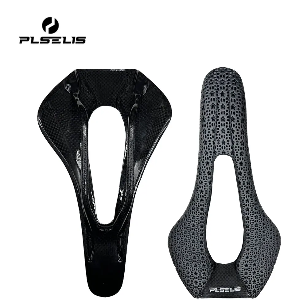 PLSELIS 3D-Printed Carbon Saddle: Ultra-Light, Breathable Performance for Road & Mountain Bikes