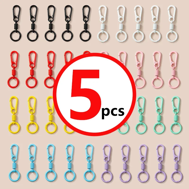 1/5pcs Spring Clasp Openable Carabiner Keychain Hooks DIY Connector Buckle Durable Key Rings Accessories for Bag Decorations 2