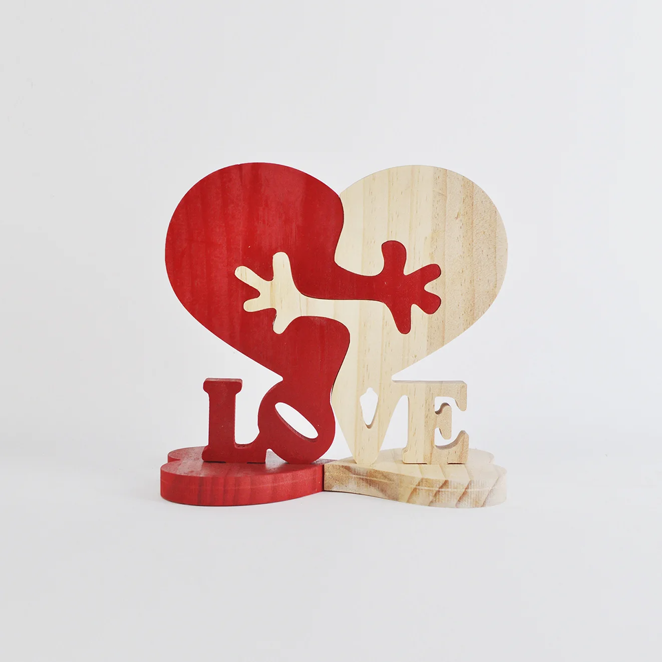 Valentine's Day Love Heart Decorations Hugs Love Wooden Crafts Ornaments Best Gift For Couple Wife Wedding Wedding Desktop Decor