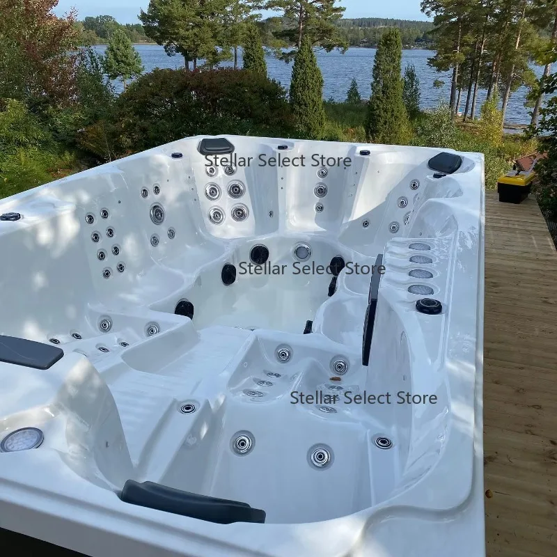 Outdoor 8 Person Hot Tubs whirlpool Hydromassage Bathtub Spa Tubs with Large Space Swim Spa 2  and 7 Seats