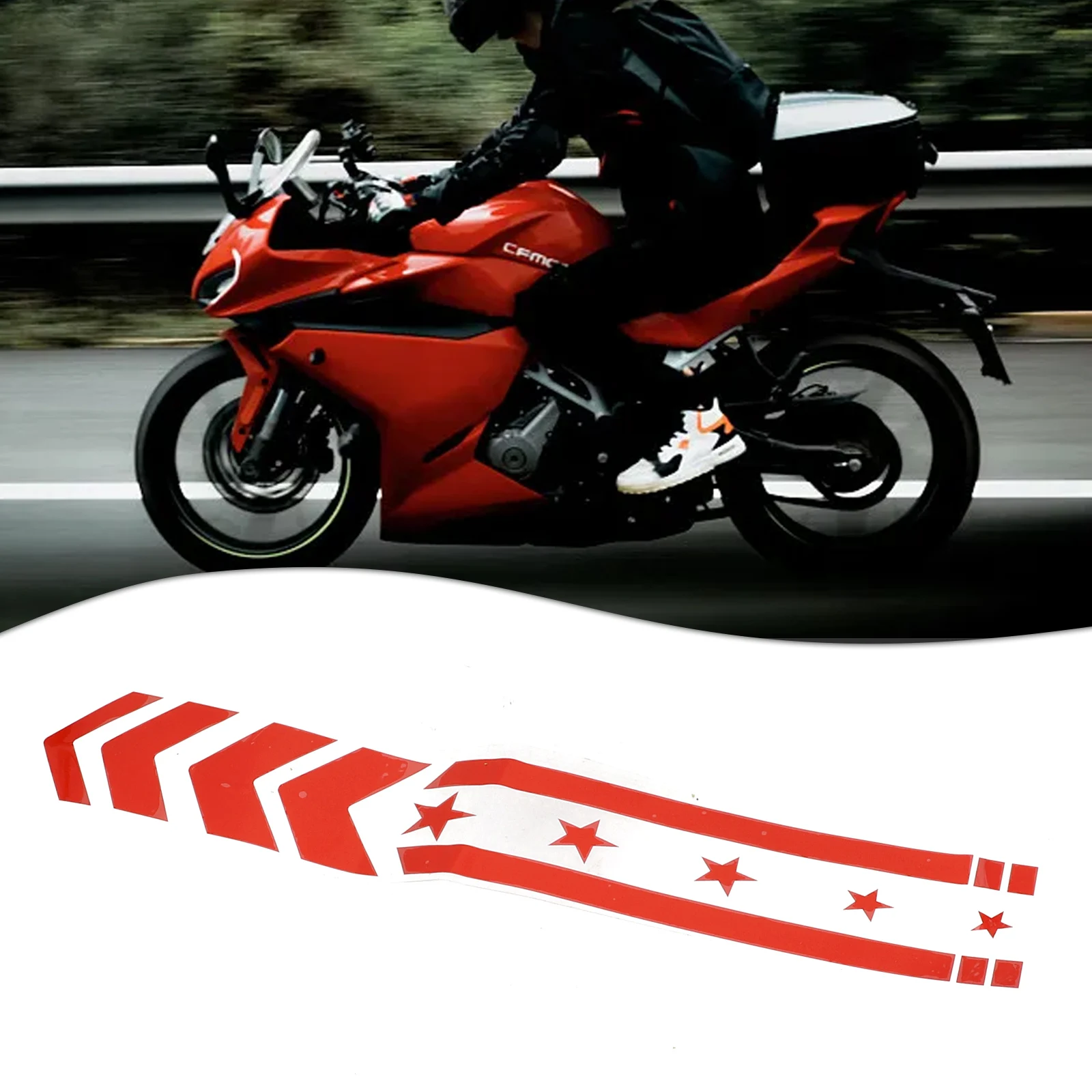 Reflective Arrow Decals Compatible with Motorcycle Mudguard Rim Stripe Wheel Tape Stickers Air Pocket Release Design
