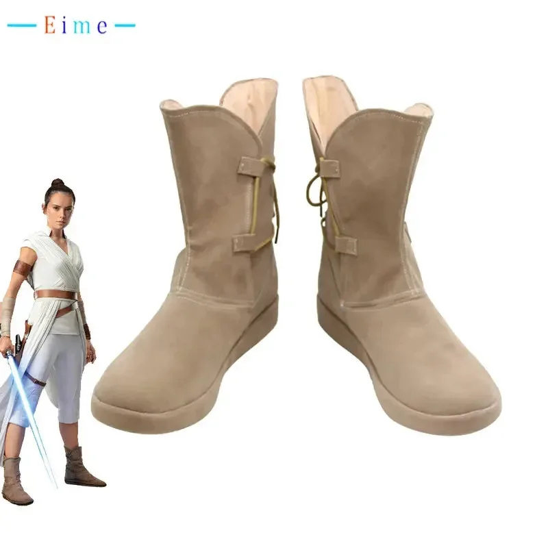 

Обувь для косплея Рей, обувь из искусственной кожи, реквизит для косплея Skywalker, карнавальные ботинки на Хэллоуин, индивидуальный заказ