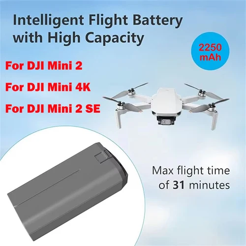 Imagen 2 del producto Batería Original para Dron de vuelo inteligente, 7,7 V, 2250mAh, para DJI Mini 2/Mini 4K/Mini 2 SE, pieza de accesorios, tiempo de vuelo máximo de 31 minutos