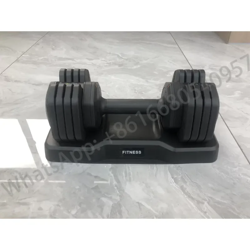 Easy Select 5-25 lb Adjustable Anti-Slip Steel & Cast Iron & Rubber Dumbbell with Twisting Handle for Home Gym Fitness