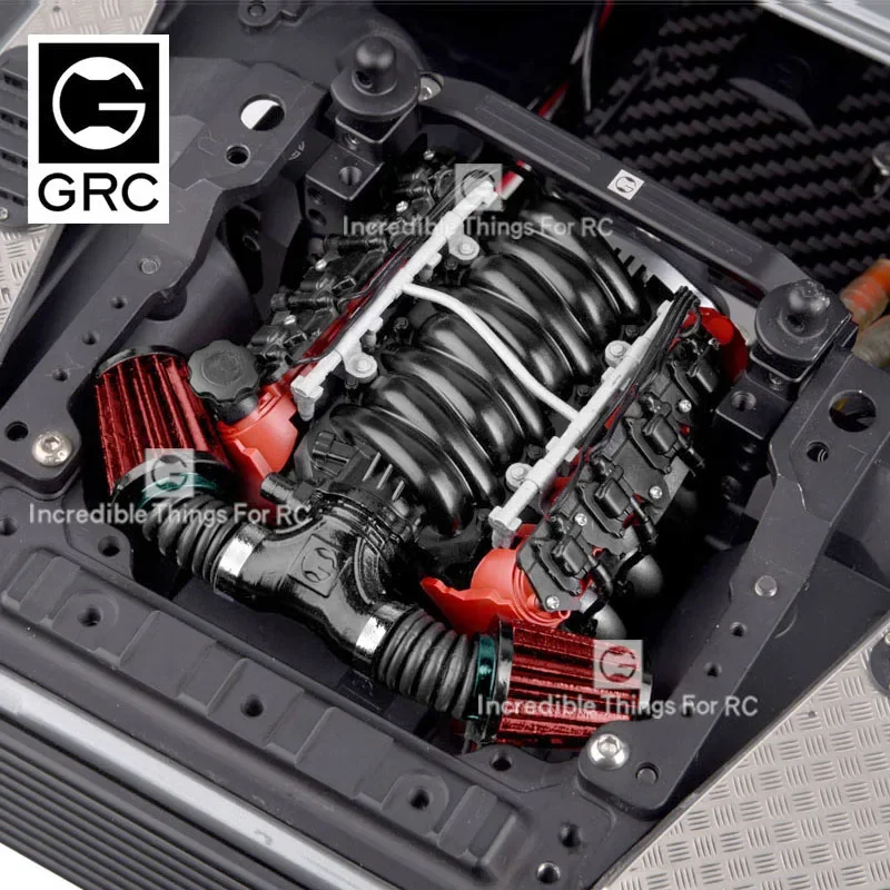 GRC LS7 V8 Simulate Engine Motor Heat sink Cooling Fan For 1/10 RC Crawler 35-38mm Motors TRX4 TRX6 SCX10 JK D110 #G153S G153R