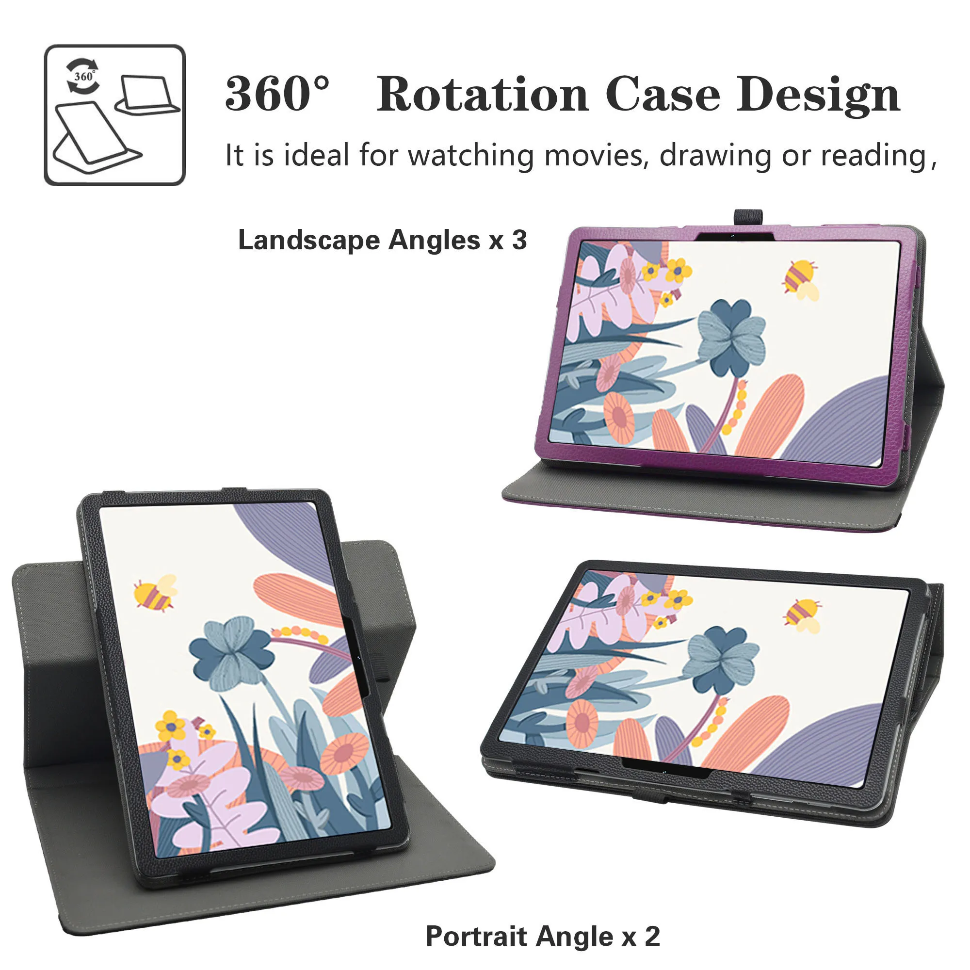 For DOOGEE Tab E3 11 inch Tablet Rotating Case，360 Degree Rotation PU Leather Stand Cover
