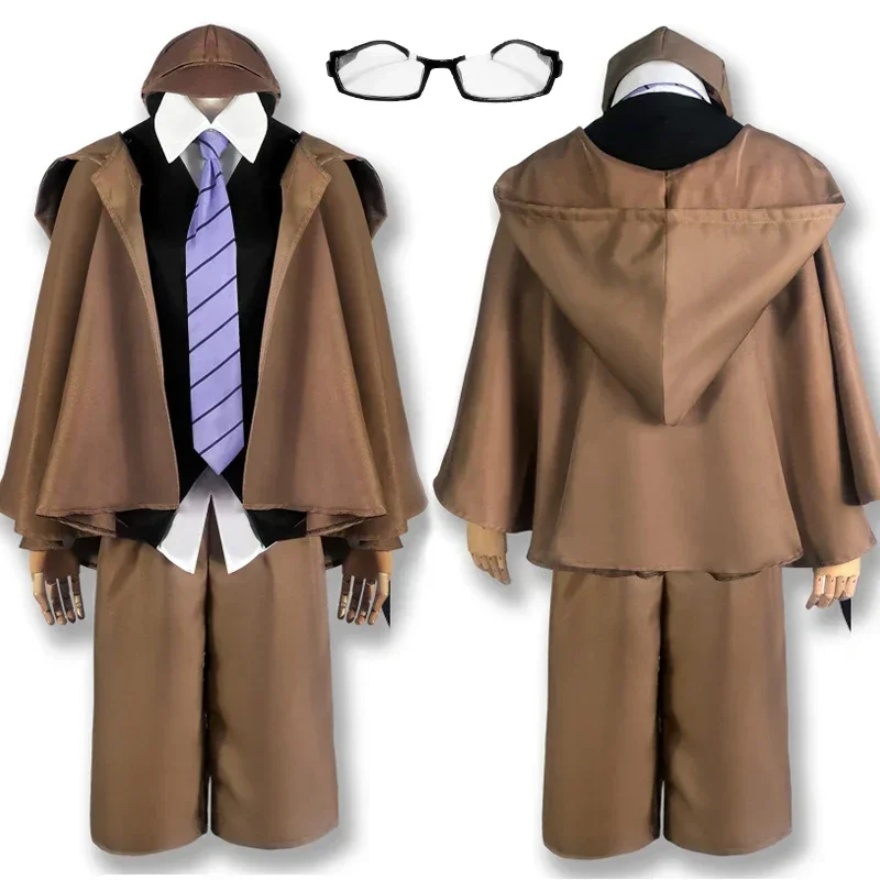 زي إيدوغاوا رامبو التأثيري بونغو الضالة للكلاب زي موحد له نظارات مجانية تناسب أزياء الهالوين للرجال MN1