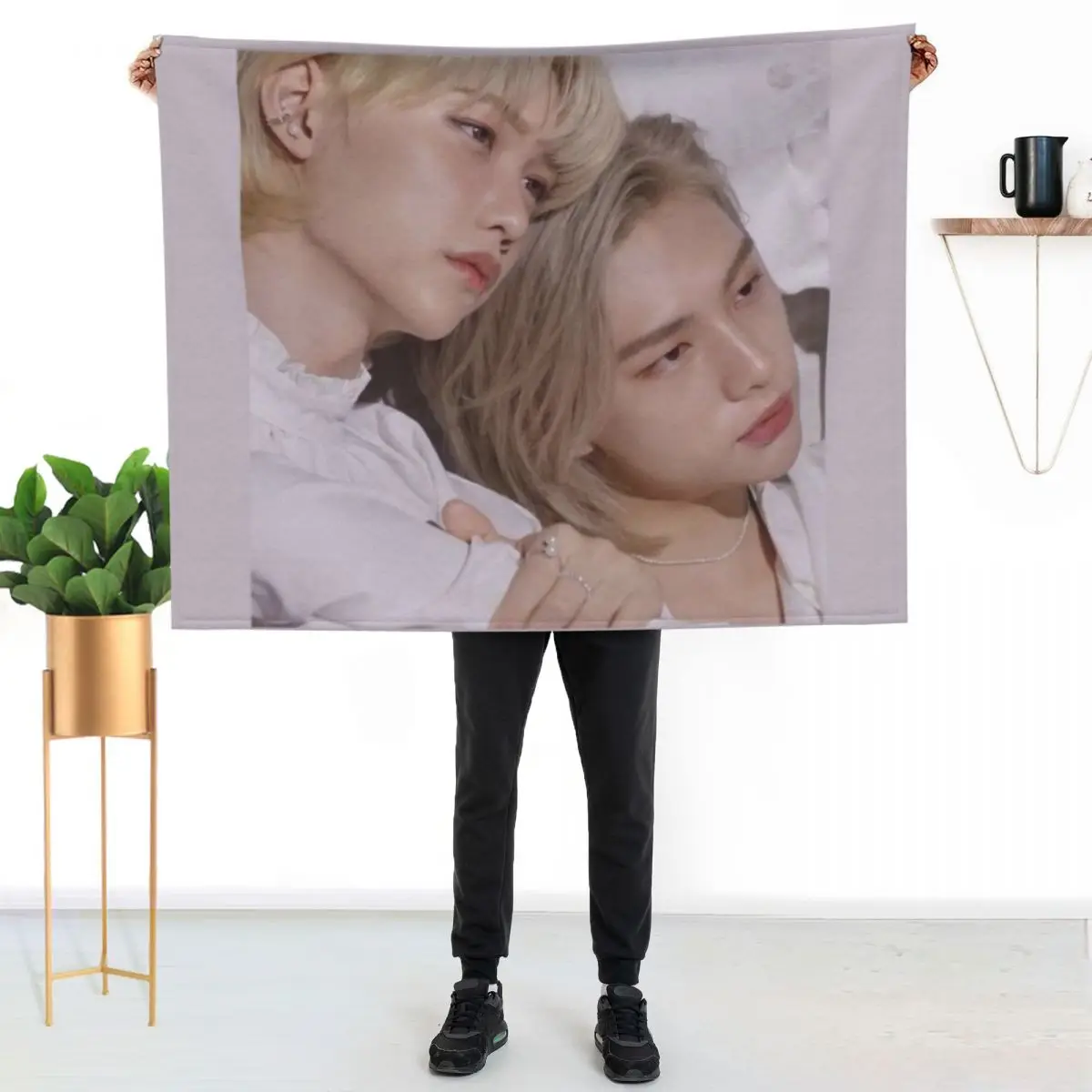 Hyunjin and Felix Throw Blanket christmas decoration Furry Beautifuls Retros Camping Shaggy Blankets