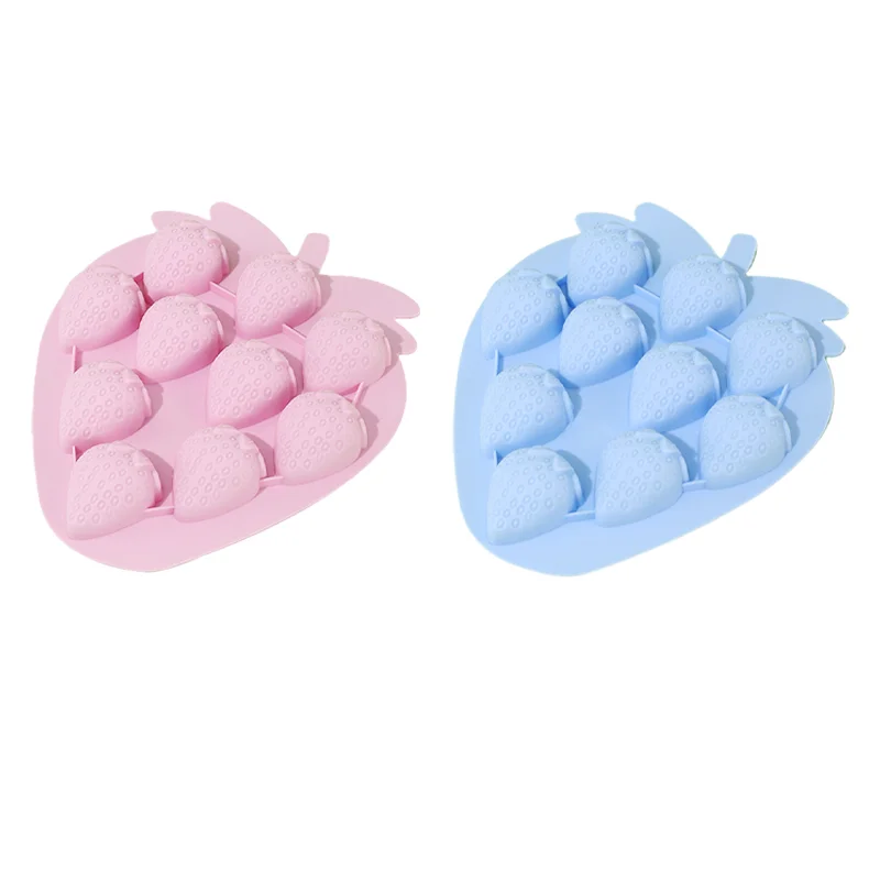3D Strawberry Ice Cube Silicone Mold Baking Mold Chocolate Candy Mold Clay Resin Handmade Mould Party Cupcake Decorating Tools