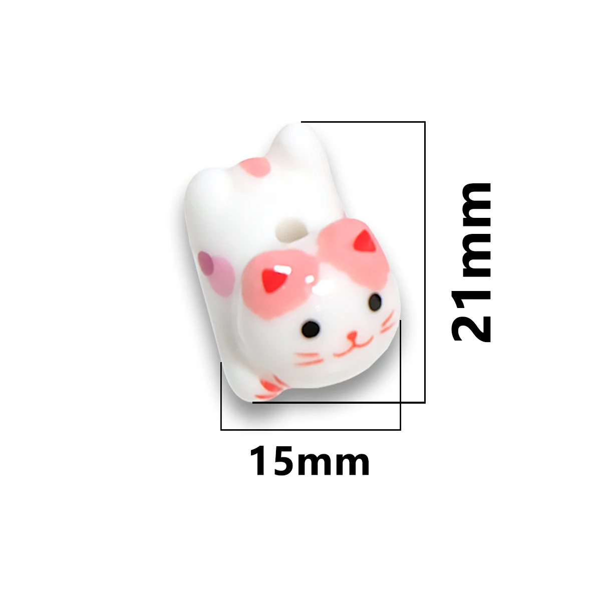 15x21mm kolorowe ręcznie robione kot na szczęście Kawaii koraliki bransoletki z rzemykami dla kobiet