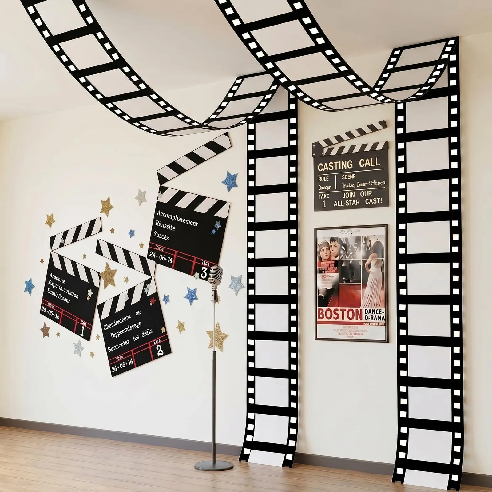 Große Polyester-Fotobox-Requisiten im Filmnacht-Thema für Kinder, 1. Geburtstag, Hochzeit, DIY-Kino-Fotorahmen, Party-Dekoration – Detail 1