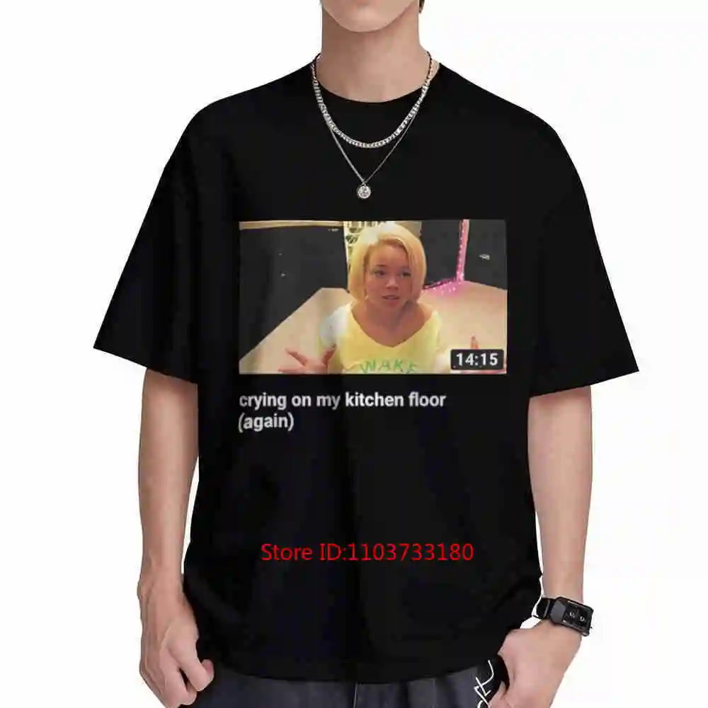 Trisha Paytas Crying On My Kitchen Floor Viral Video Pink Hair Short Sleeve Tee 100% Cotton T-Shirt