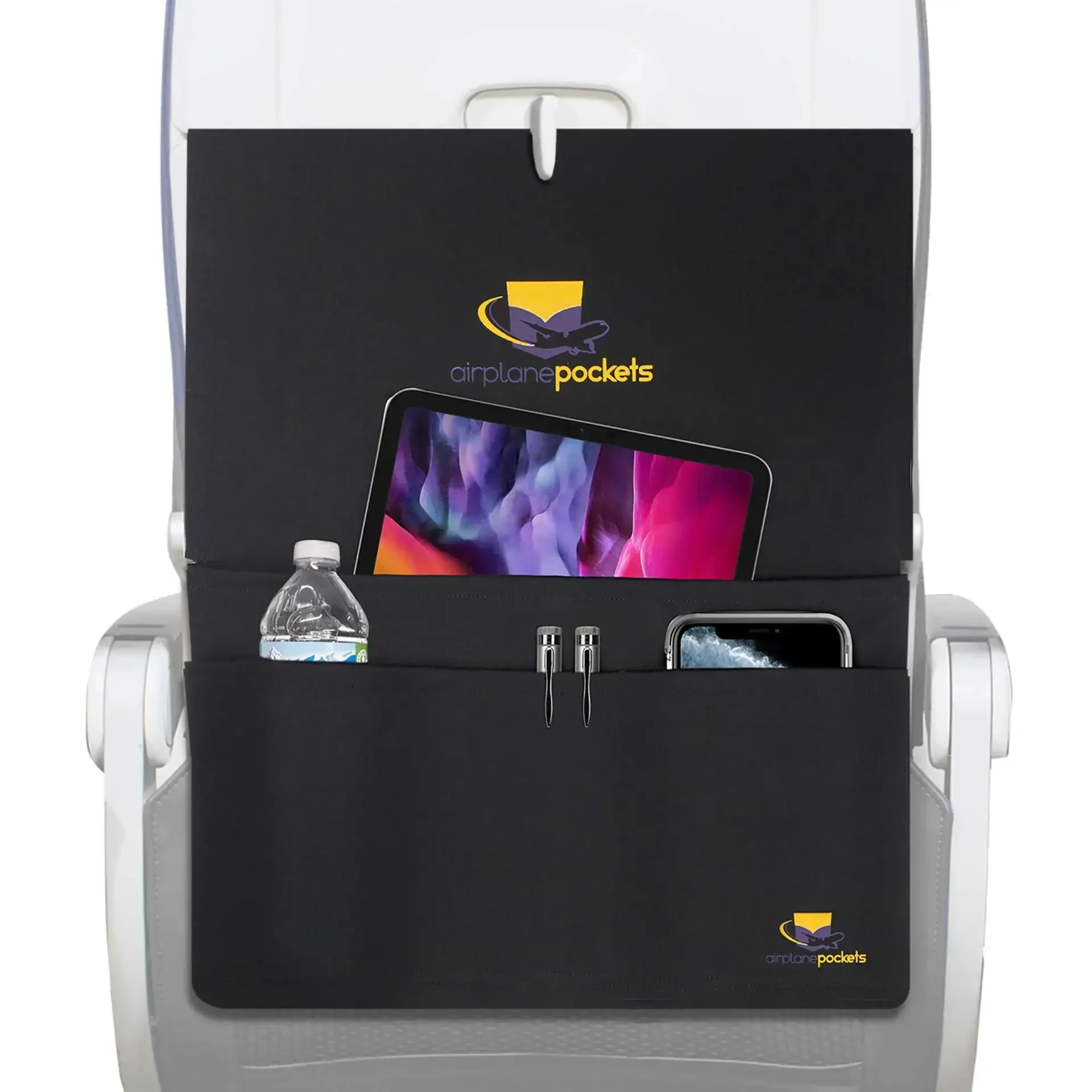 Aircraft Meal Tray Holder, Seat Back Organizer, Tray Table Cover, Airplane Seat Back Hanging Pouch, Phone and Cup Storage Bag