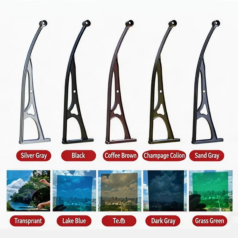 Customized Sizes Aluminum Rainproof Polycarbonate Roof Awning Canopy for Outdoor Patio Carport Walkway Cover