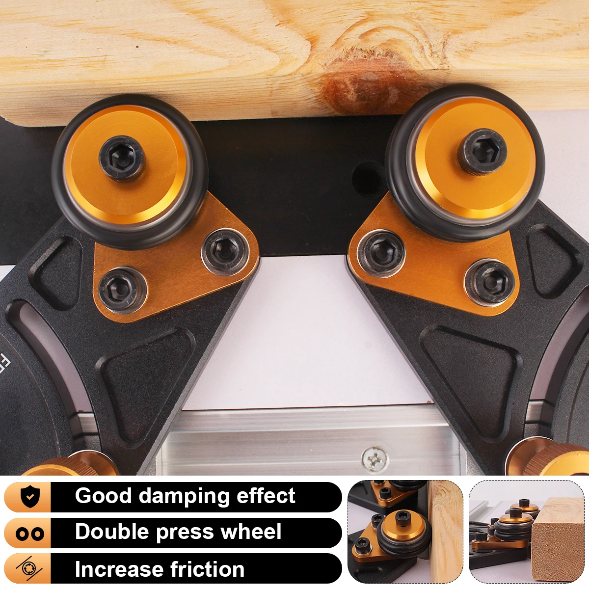 Imagem -03 - Liga de Alumínio Bearing Roller Feeder Feather Loc Board para T-tracks Table Saw Feeding Safety Propelling Tool 19 tipo 30 tipo 75