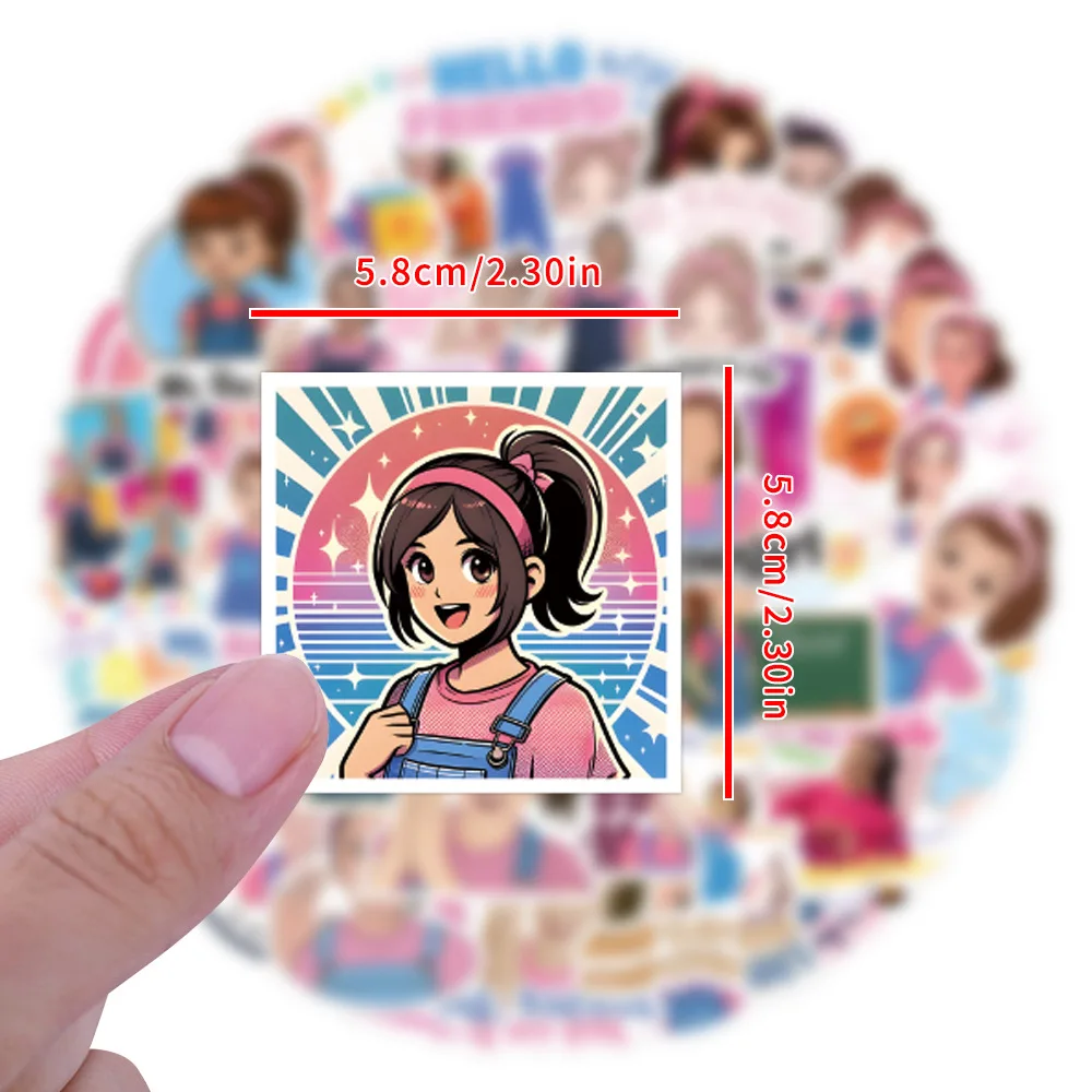 

10/30/50PCS Cartoon Ms Rachel Sticker DIY Phone Laptop Luggage Skateboard Graffiti Decals Fun for Kid