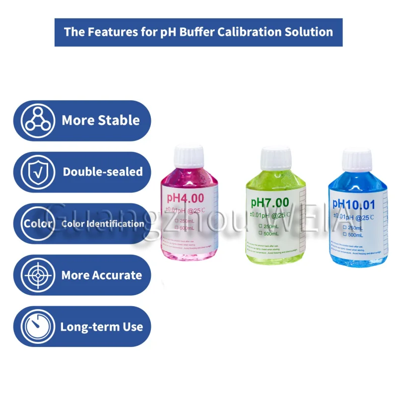WEIAI Lab pH Calibration Solution ORP Conductivity Phosphate Buffered Saline pH Meters Indicator 4/7/10.1 pH Buffer Solutions