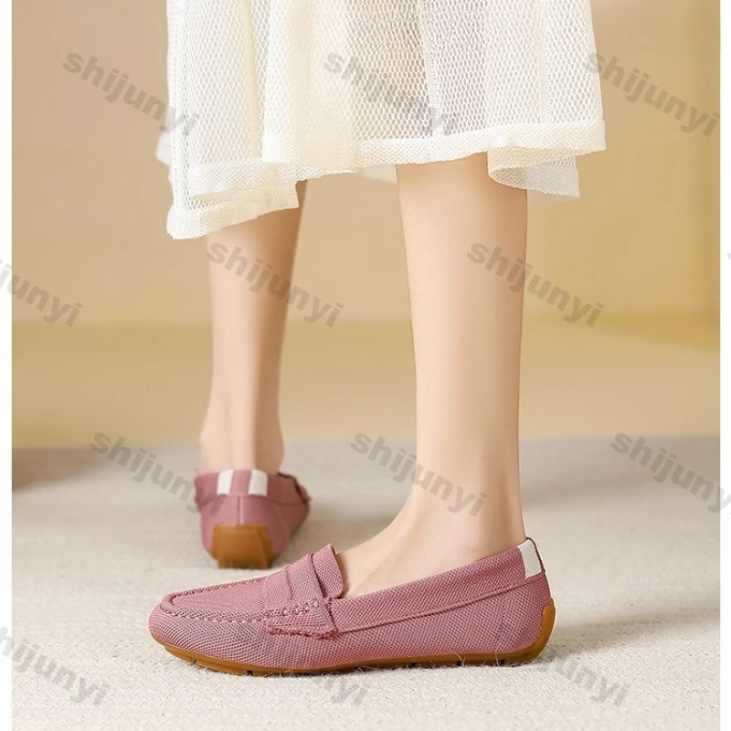 

Женские повседневные туфли на плоской подошве, весна-осень 2026, новые удобные дышащие легкие плетеные туфли на мягкой подошве, модные туфли без шнуровки в стиле ретро