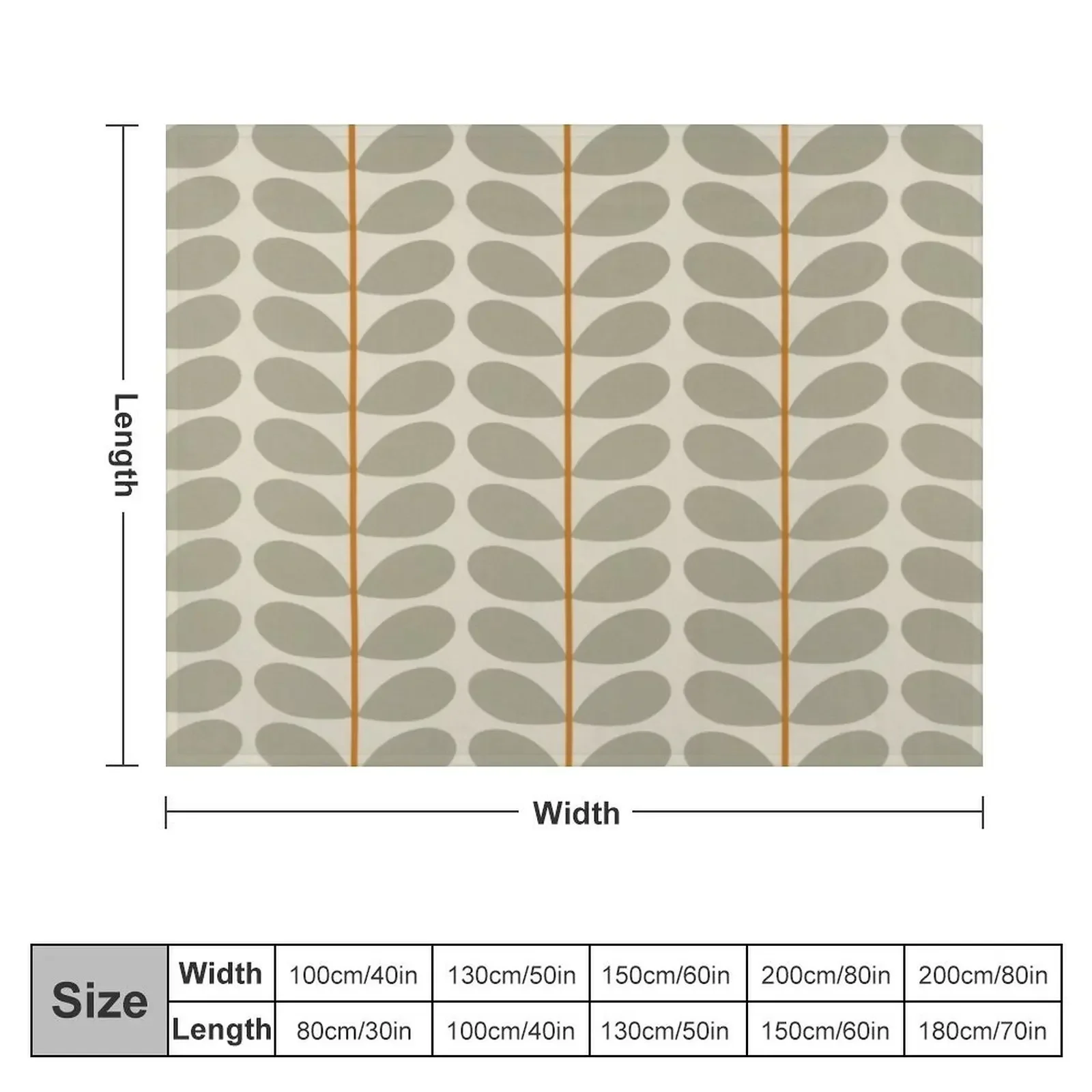 orla kiely multi stem, beige, orange, white, orla kiely multistem design Throw Blanket Sleeping Bag Comforter Blankets