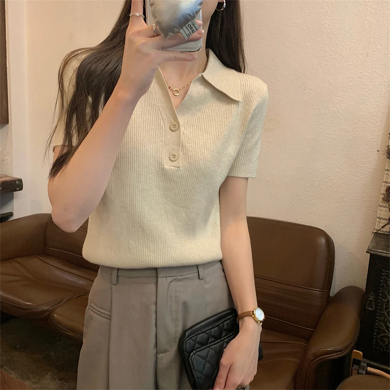 Black Top Women's V-neck Short Sleeve Black Funeral Clothes Mourning T-shirt