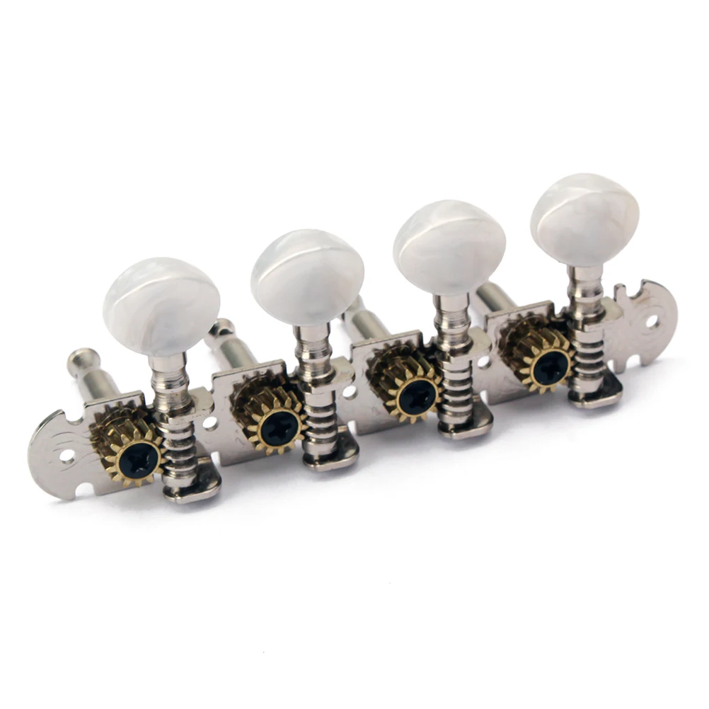 

2 Pcs Mandolin Tuning Knobs 4 Row Strings Are Accurate Peg Machine Head Guitar Silver