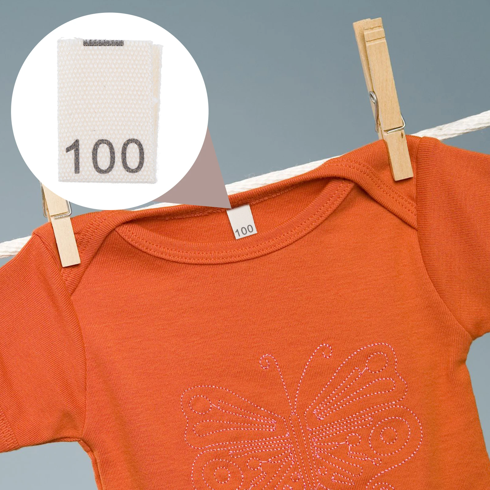 

200pcs Kids Clothing Size Labels Sewing Tags Foldable Cotton Wear On No Fade Practical Clothing for Kids