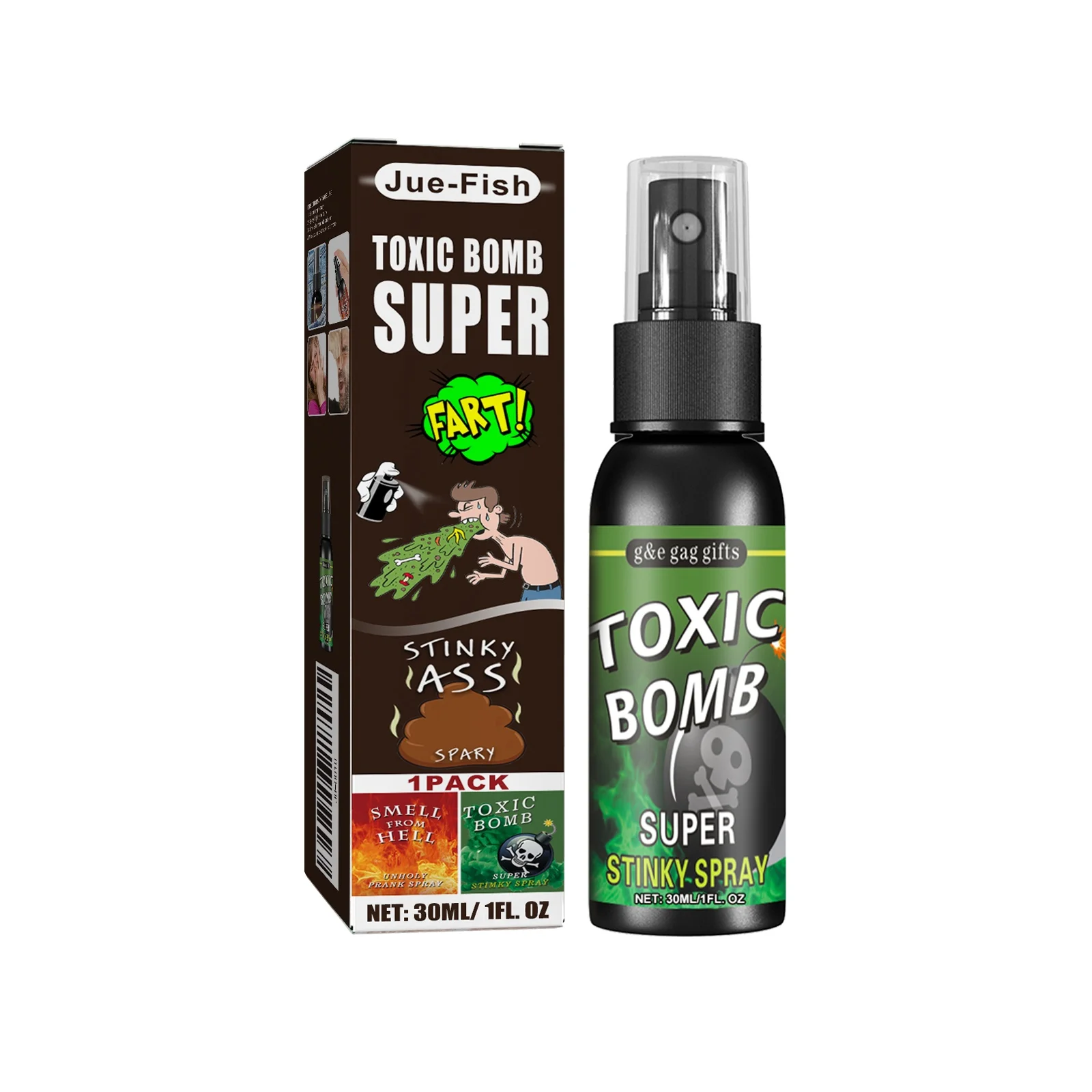Heißer Verkauf Furz Spray Stink Bombe Streich Flüssigkeit für Witz Stinky Poop Hölle Bombe Geruch Praktische Witz Spielzeug für Freunde Party