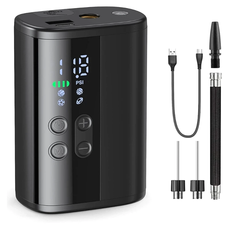 

Портативный воздушный компрессор, электрический насос для накачивания шин, перезаряжаемый для автомобильного футбола