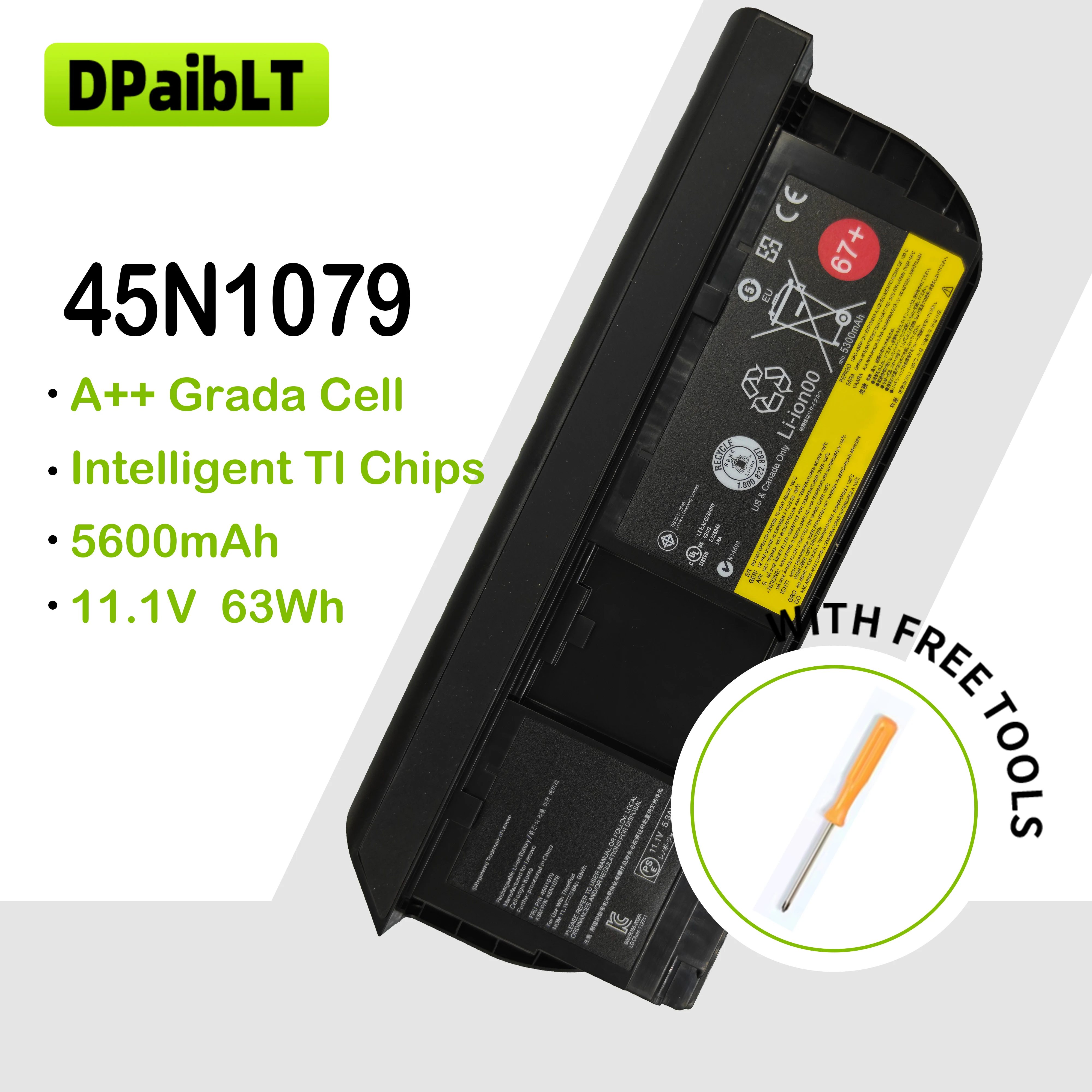 

DPaibLT NEW 63Wh 11.1V 5600mAh 45N1079 LAPTOP BATTERY For Lenovo Thinkpad X230T X230 X220 X220T 45N1078 45N1075 45N1077 45N1074