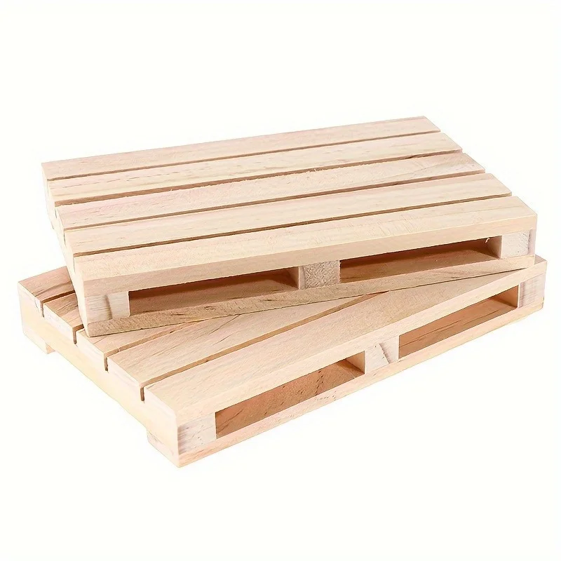 Mini Wooden Pallet Coasters - Insulated Cup Mat for Hot and Cold Drinks - Indoor and Outdoor Decorations - Kitchen