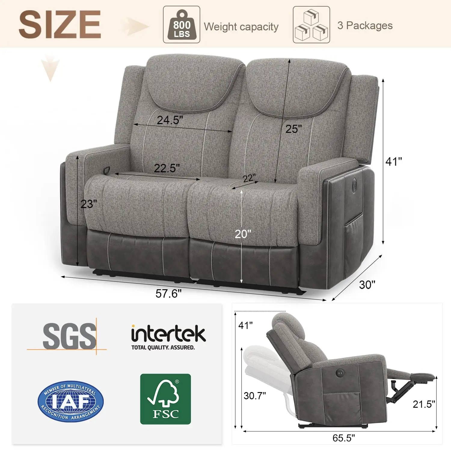 Thumbnail 2 - #8 Latest Reclining Sofa Couches Offers
