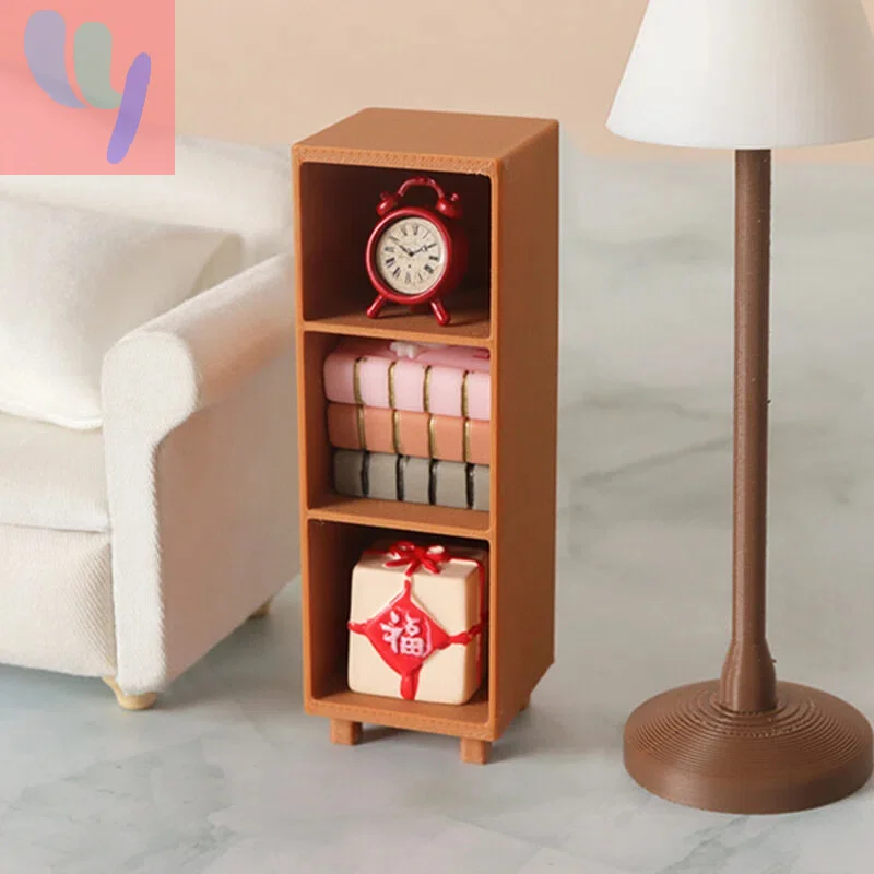 1Pcs Storage Cabinet Locker Ornament 1:12 Dollhouse Miniature Bookshelf Bookcase Model Furniture Decor Toy