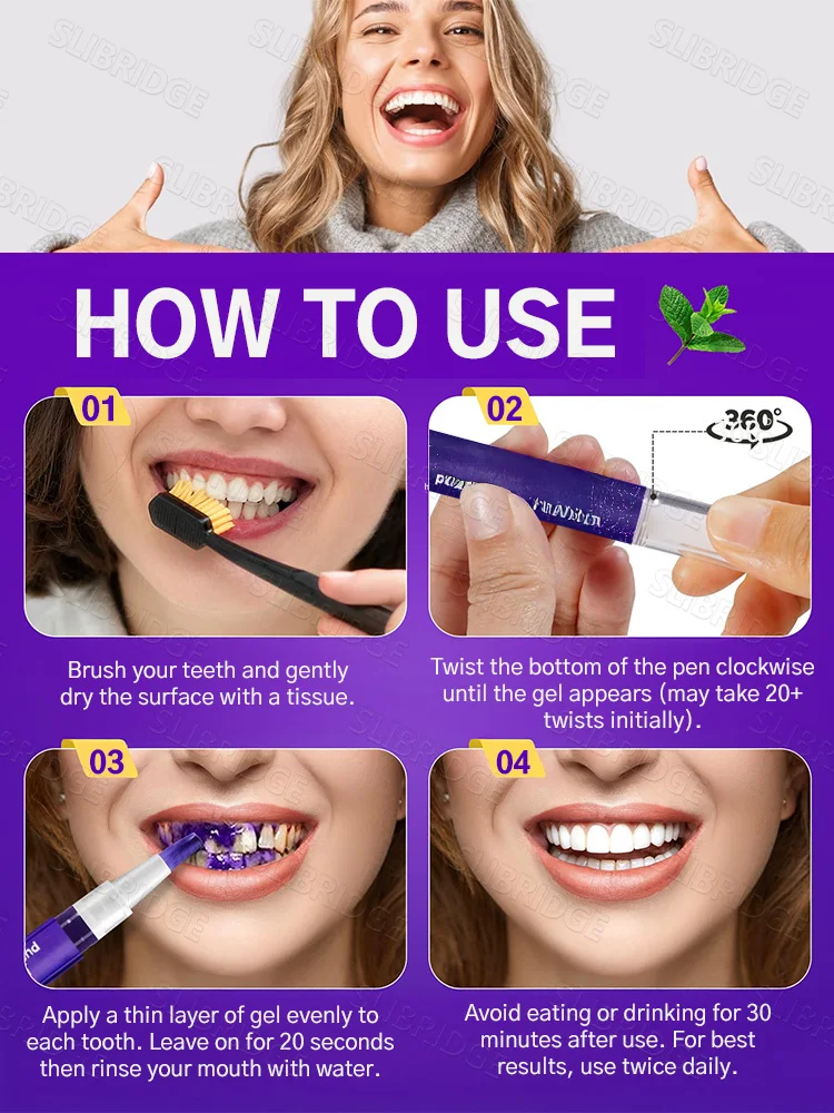 紫色のペン、もう笑うことを恥じない、歯科用ケアツール、送料無料【2025年新しくアップグレードされました】