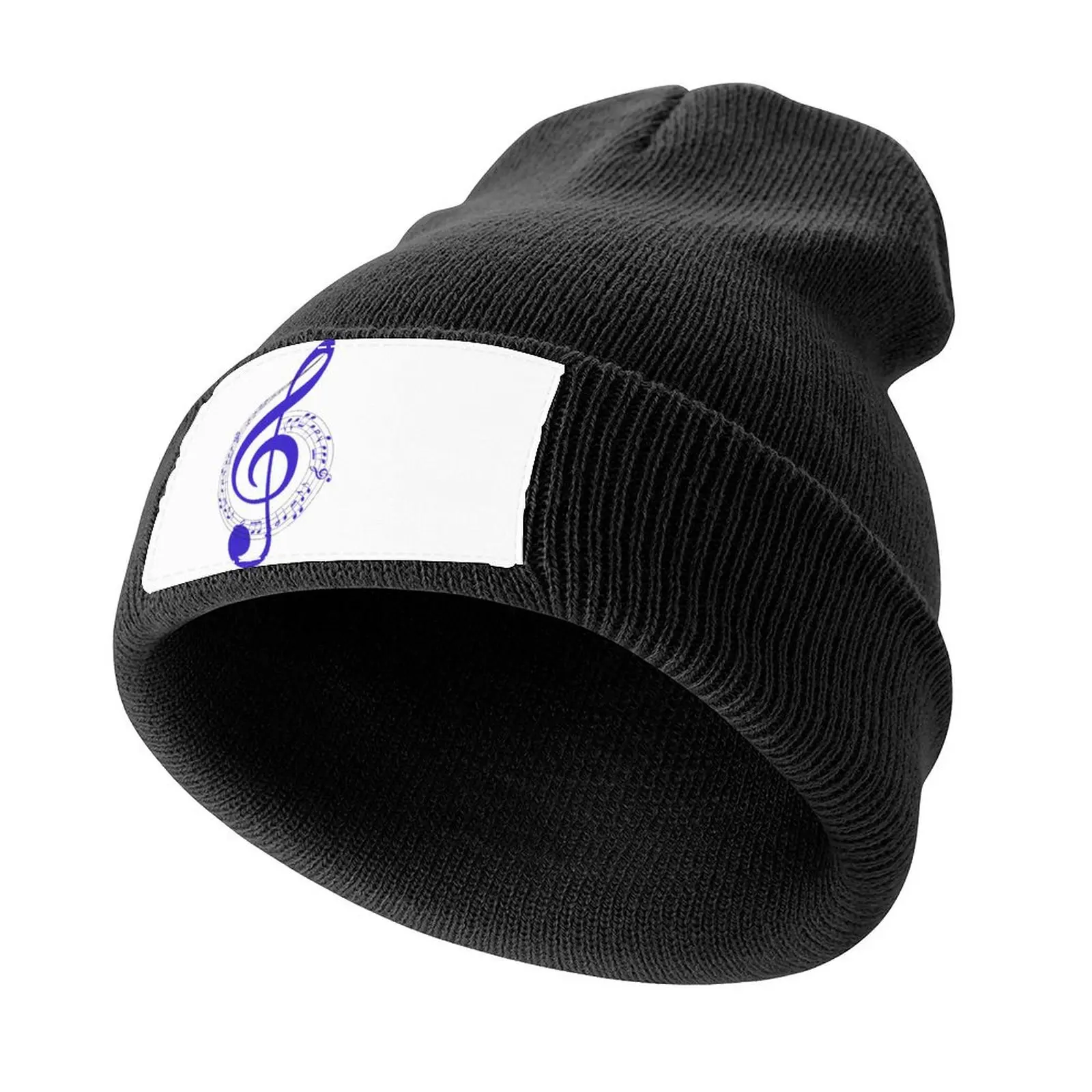 

Music Notes Treble Clef - Blue Knitted Cap custom Hat Golf Hat Golf Men Women's