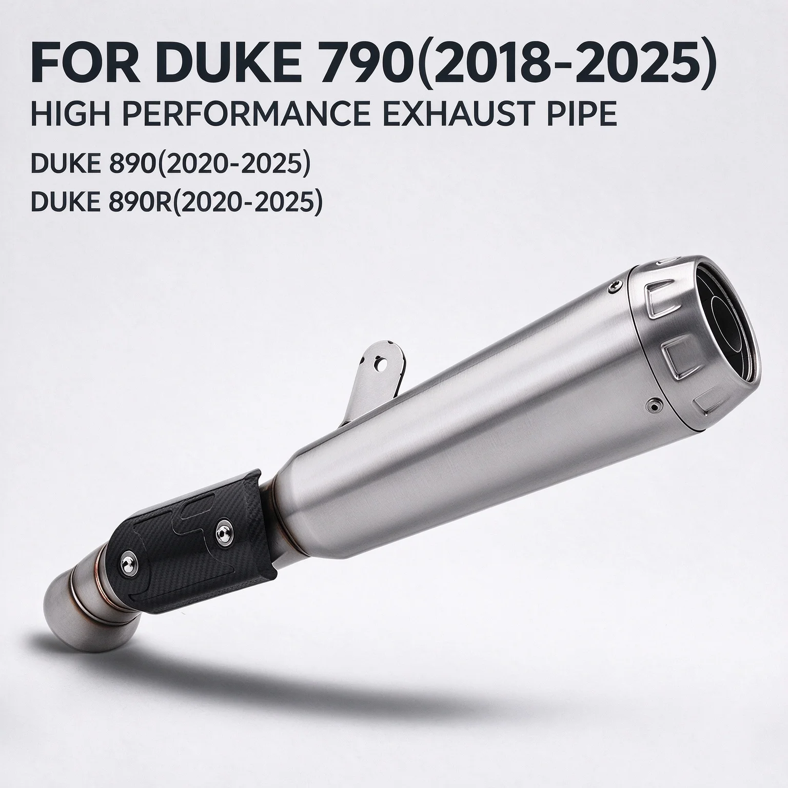 Duke 790 DUKE 890 DUKE 890R Compatible Slip-On DB Killer Exhaust System Middle to Tail One-Piece Design for 2018-2025 Models