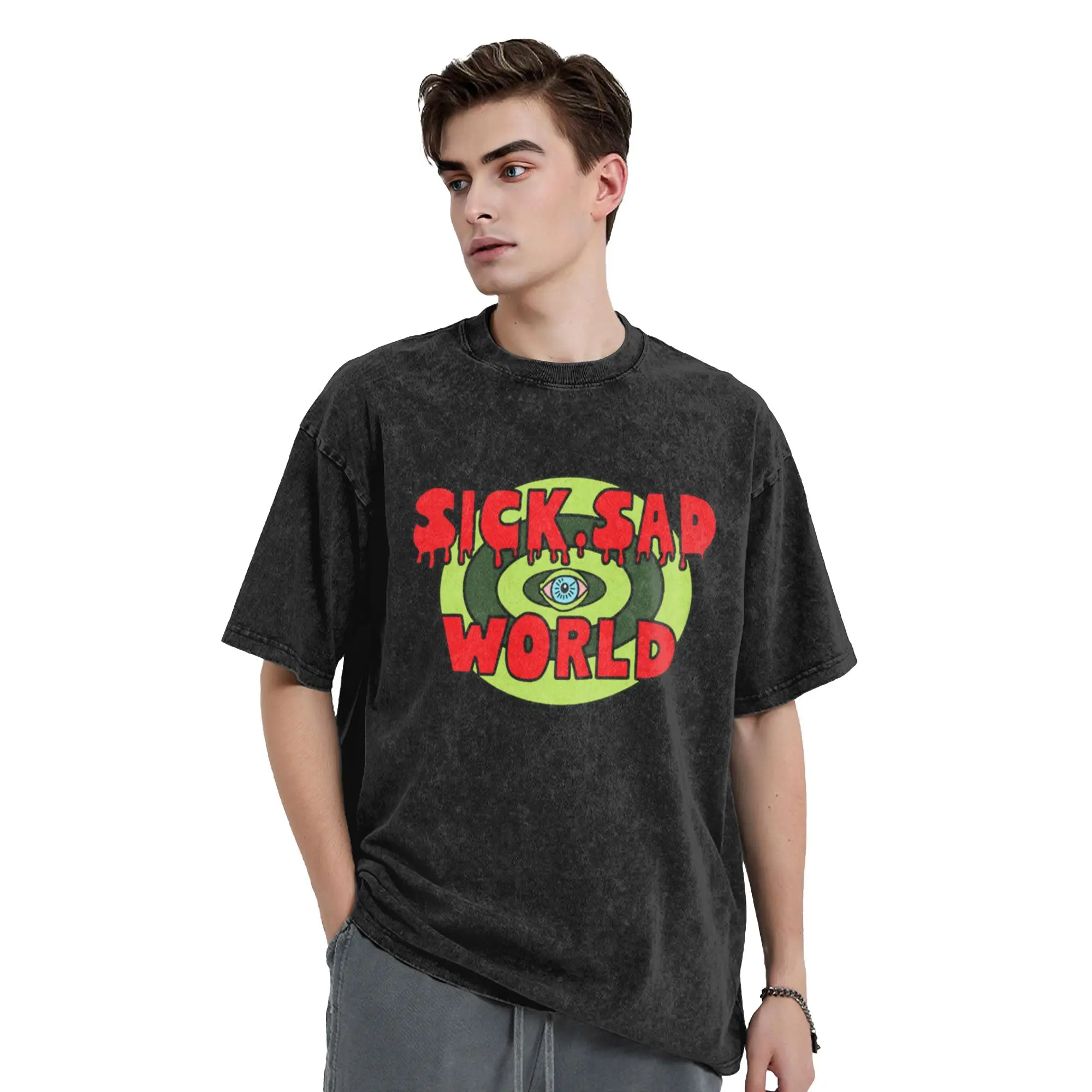 Sick  Sad World Unique Comfort A Washed T Shirt Men's Women's Oversized Cotton Tees Tops