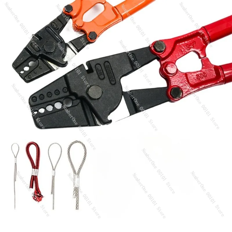 Crimping Pliers, 8-shaped Aluminum Sleeve Tool, Wire Crimping and Steel Rope Cutter, Anchor Pliers, Anti-slip Durable Hand Tool