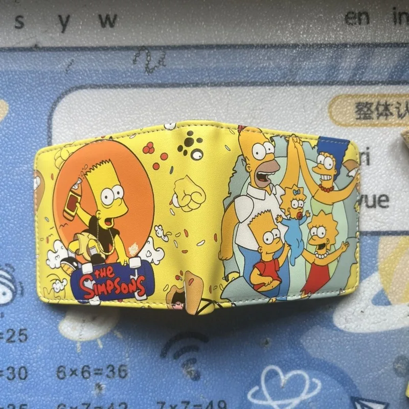 The Simpsons Homer J Marge Bart Lisa Creative Cute Folding Coin Purse Animation Peripheral Cartoon Student Short Card Bag Wallet view 5
