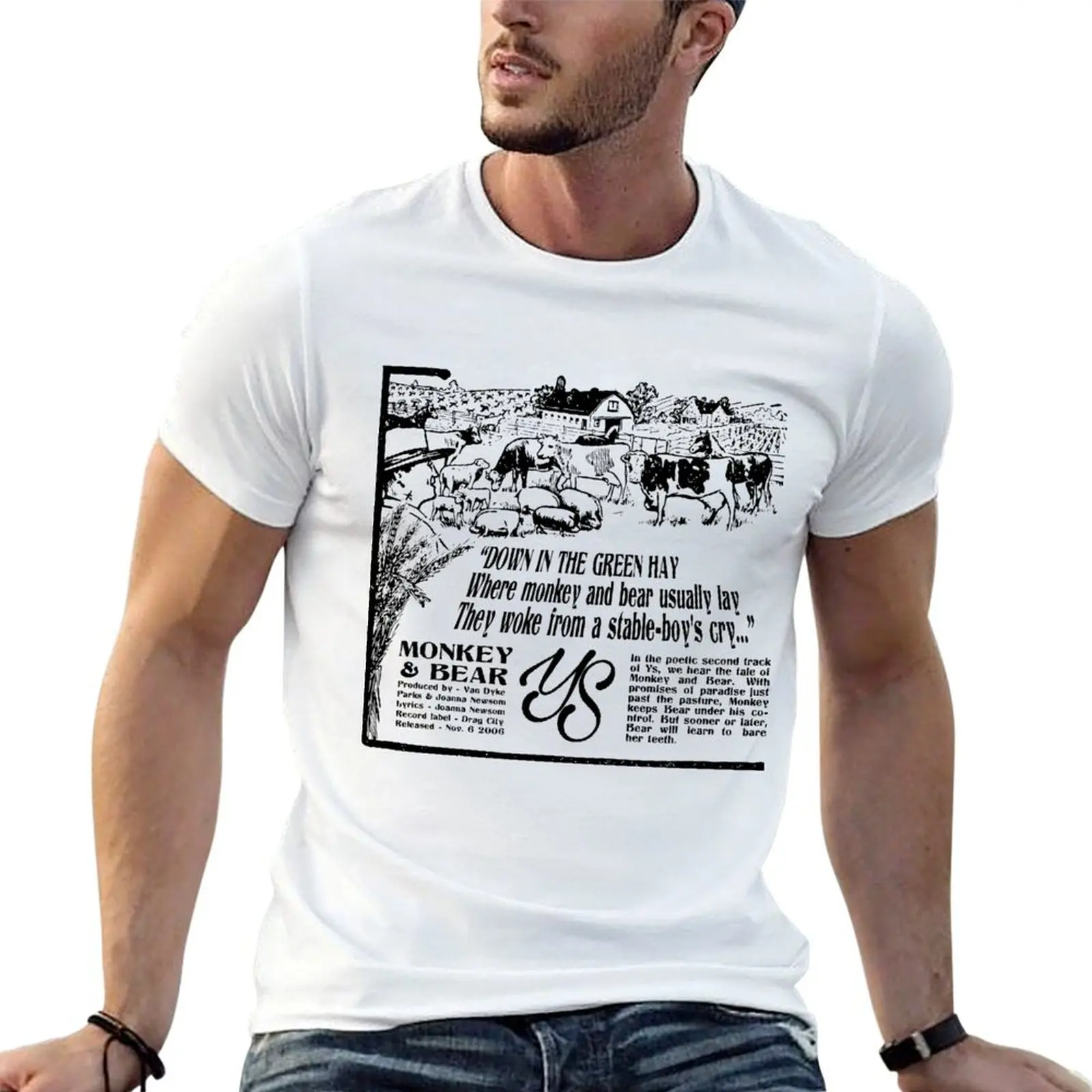 

Joanna Newsom - Monkey and Bear T-Shirt man t shirt cotton mens graphic t shirts T-Shirt