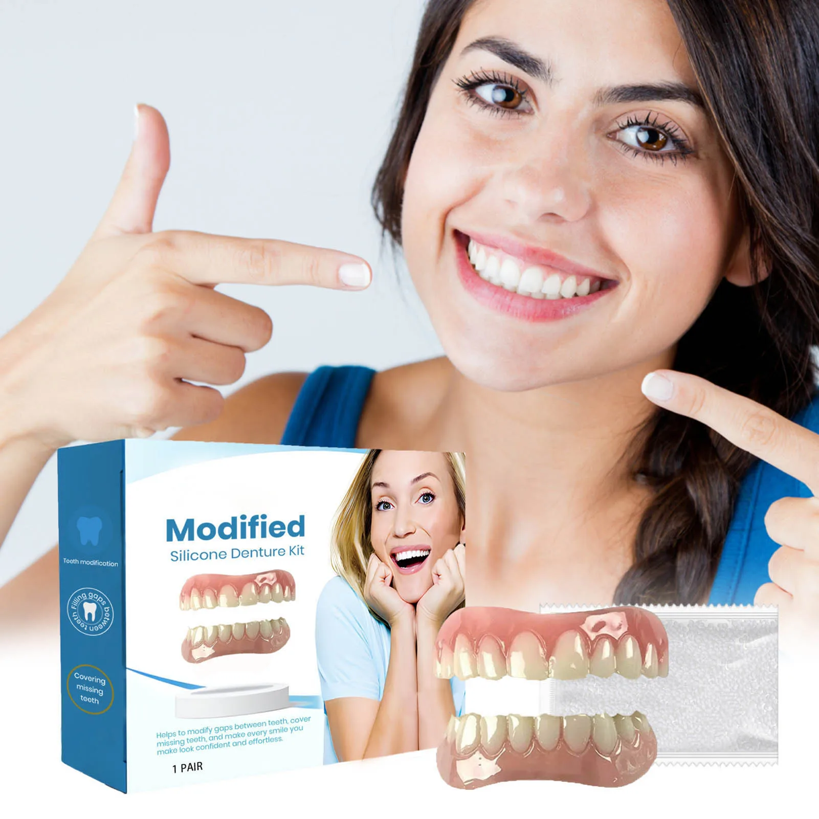 Denture Silicone Reline Kit Whitening Dentures Simulation Braces for Cosmetic Teeth Protect Your Teeth