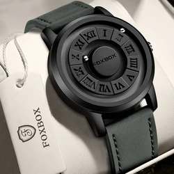 2024 FOXBOX yeni erkek saati marka yaratıcı deri kayış rulman kuvars su geçirmez saat mens watch reloj hombre de lujo