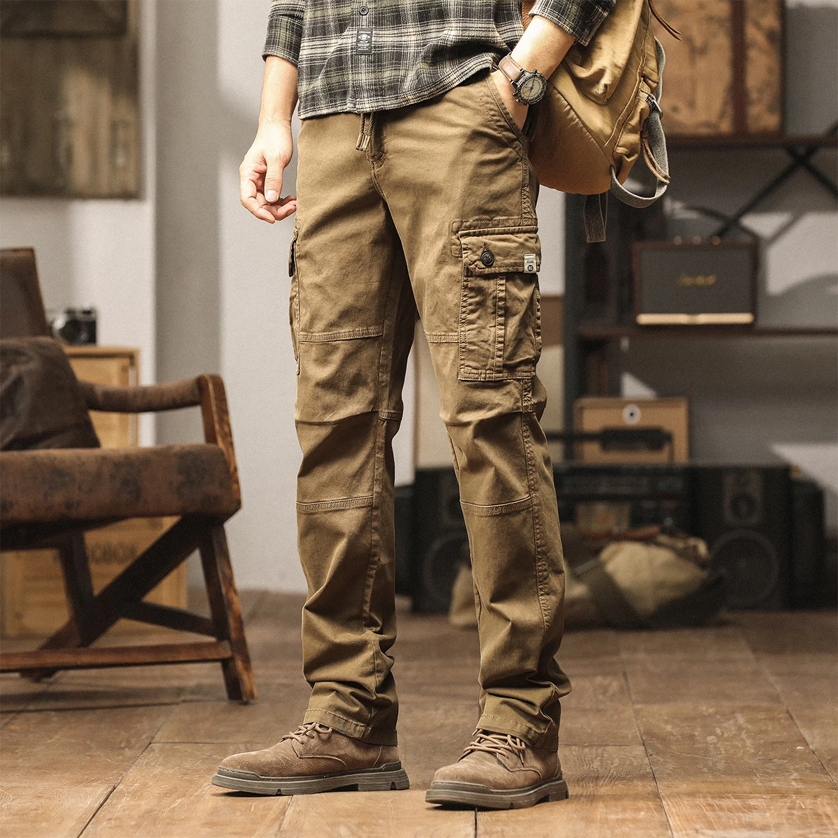 Drop shipping 2024 new autumn mens military cargo pants straight fit casual tatical trousers long trousers AXP119