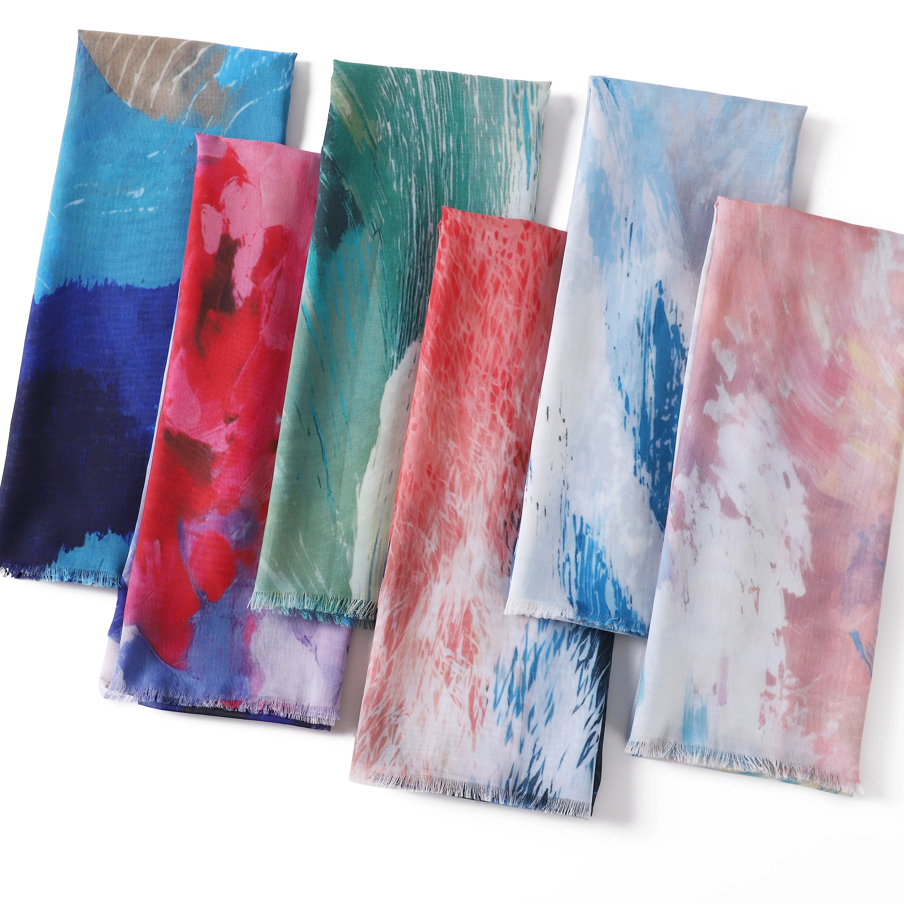 High Quality Tie Dye Hijab Long Scarf Women Colorful Soft Shawl Muslim Scarves Light Weight Summer Malaysia Plain Head Wraps