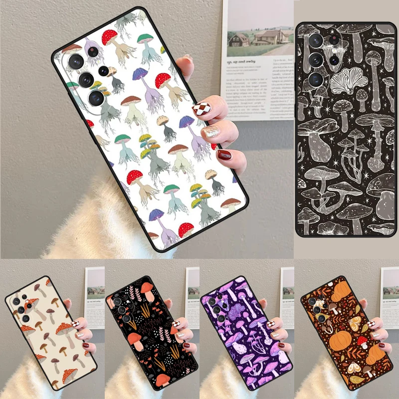 Mushroom Silicone Phone Case For Samsung Galaxy note 10 pro S26 S25 S24 S23 S22 S21 Plus S25Ultra Capa Cover