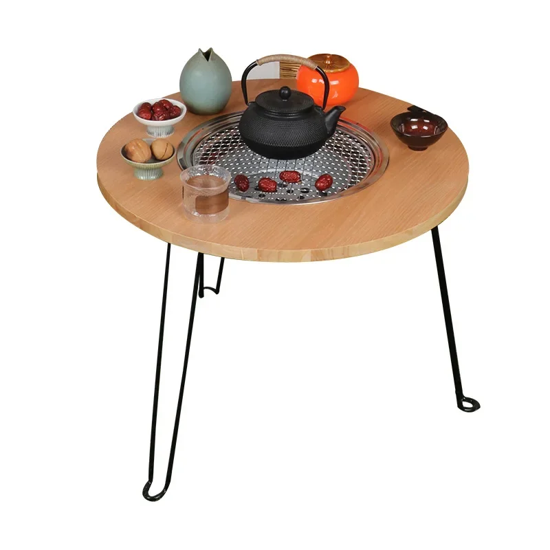 

Furnace tea making full set Charcoal stove, non-smoking outdoor portable table Household carbon barbecue rack Folding stove