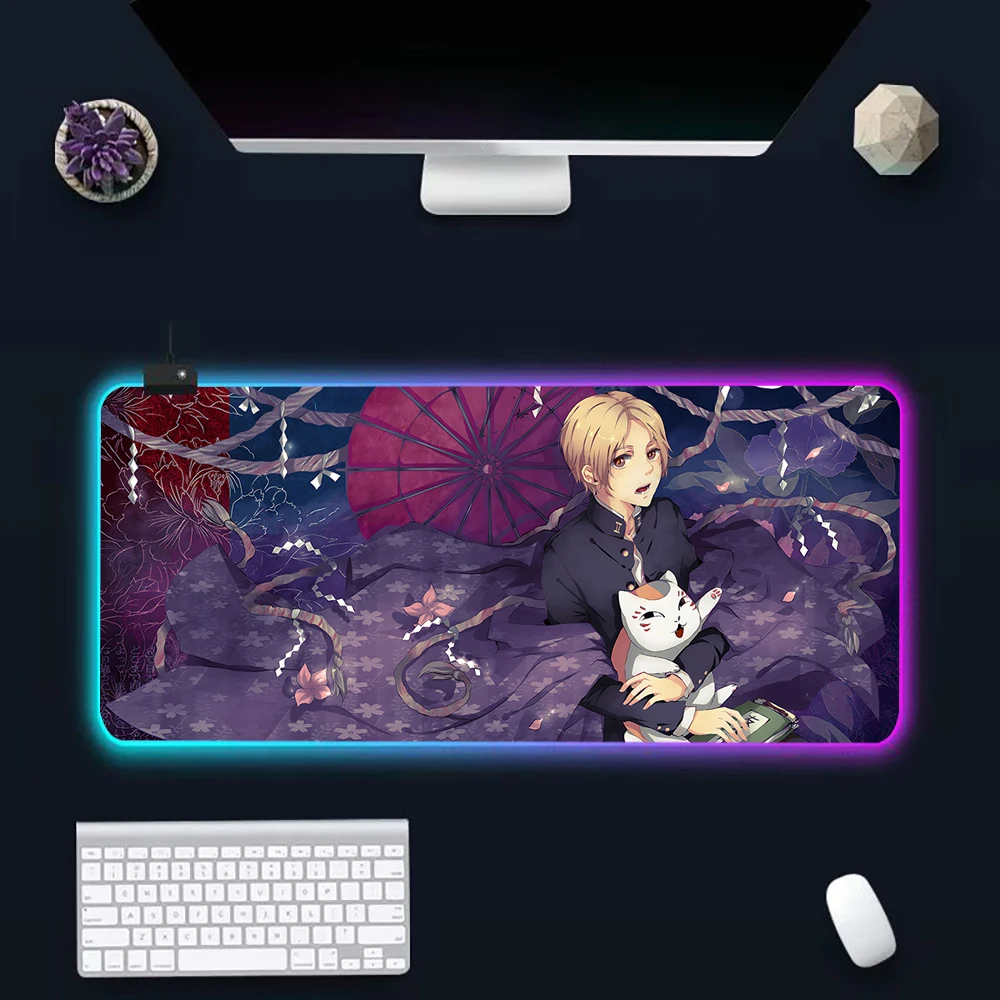 

Горячая новинка: Игровой коврик для мыши с RGB-подсветкой и LED-эффектами, резиновый, для ПК, с изображением аниме-персонажа Натсуэ и кошки, для геймеров