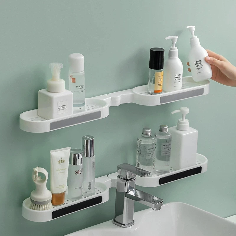 

Rotatable Bathroom Corner Shelf Wall-mounted Washbasin Storage Rack Shampoo Storage Holder Kitchen Shelves Bathroom Accessories