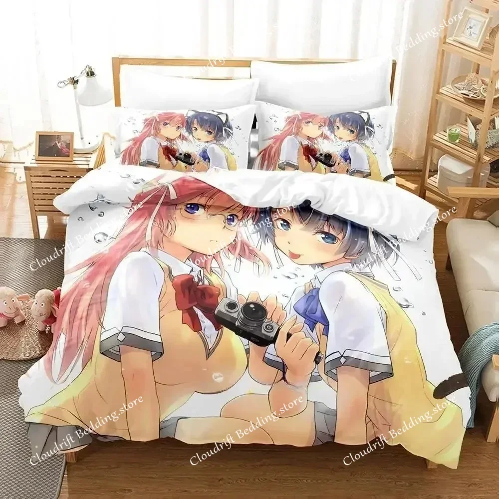 

New Kawaii Waiting in the Summer Bedding Set Cartoon Anime Adult Kid Bedroom Duvet cover Sets twin bedding set026