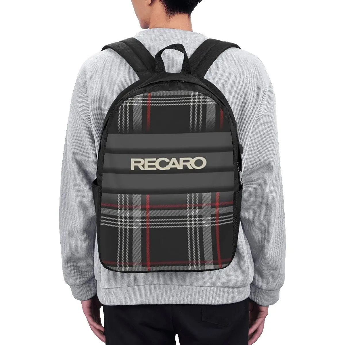 Tartan Plaid Recaros Backpack Travel Notebook Bag Computer College Student School Bag Laptop Shoulder Bags for Men Women view 2