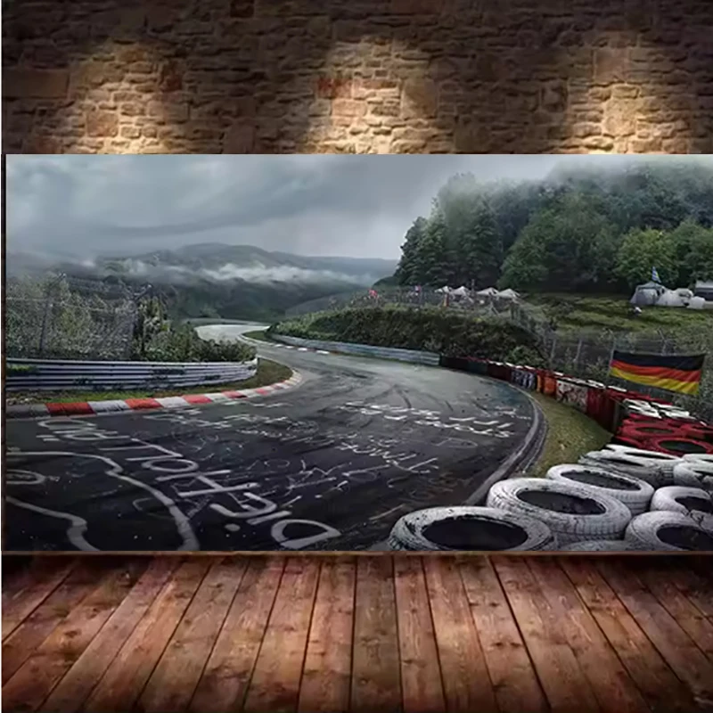 5D Diy Diamond Painting Nurburgring Rally Road Sports Car Track Handmade Mosaic Forest Landscape Cross Stitch Home Decoration